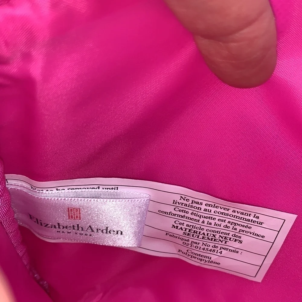 ELIZABETH Arden Hot Pink Ruched Cosmetic Case